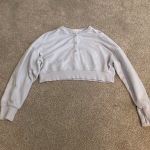 Aerie cropped half button up sweatshirt size Small (Please Check Description!)